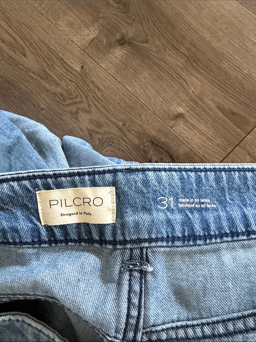 Pilcro Wide-Leg Light Blue Denim Jeans - Picture 3 of 7